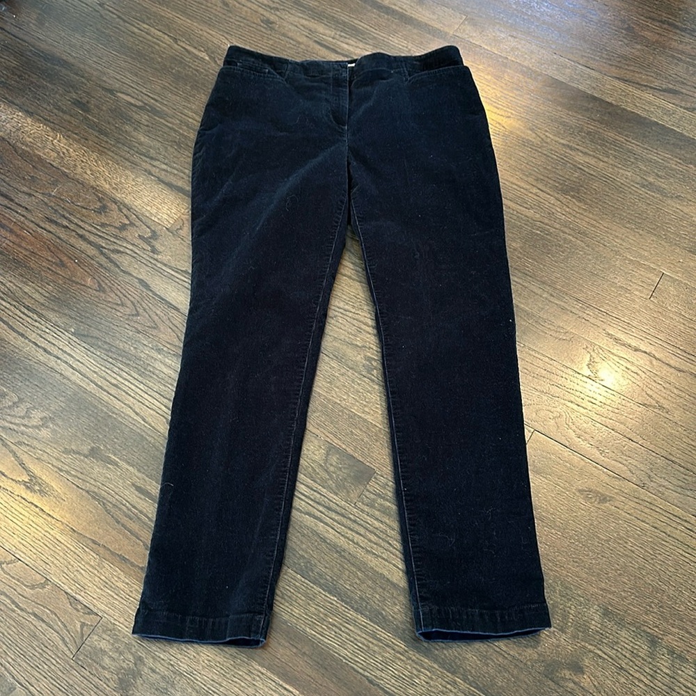 J. Jill Black Corduroy Cords Pants 12 EUC